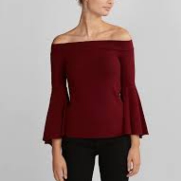 Express burgundy Bell-sleeve Top - Picture 1 of 3